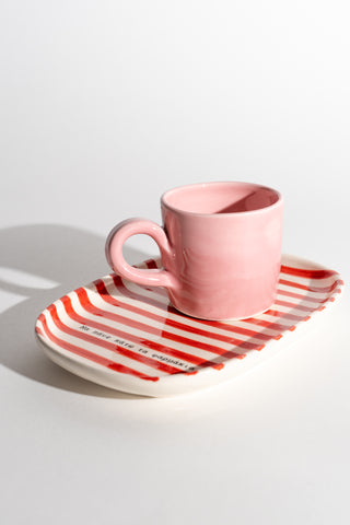 karavan clothing fashion spring summer 25 planet karavan greek coffee mug and serving  tray pink red stripes