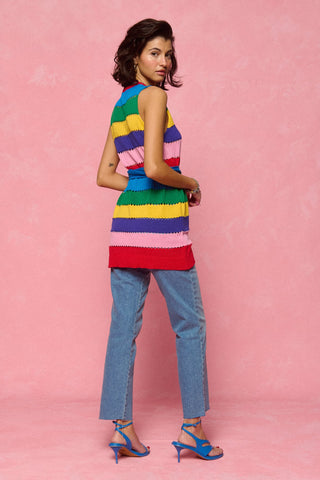 karavan clothing fashion spring summer 26 nai collection audrey knitted top multicolor stripes