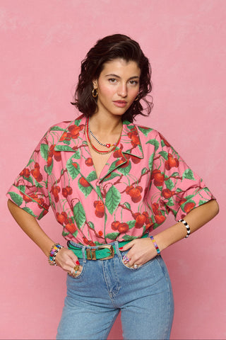 karavan clothing fashion spring summer 26 nai collection janna shirt cherries pink