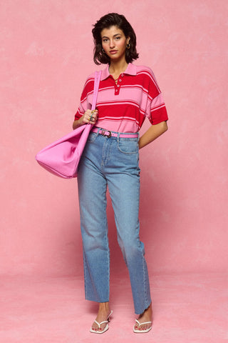 karavan clothing fashion spring summer 26 nai collection nessa belt leather pink