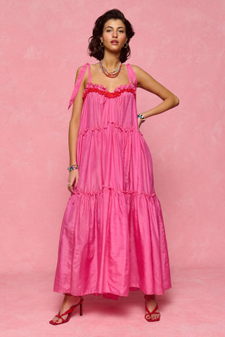 karavan clothing fashion spring summer 26 nai collection elodie dress pink satin