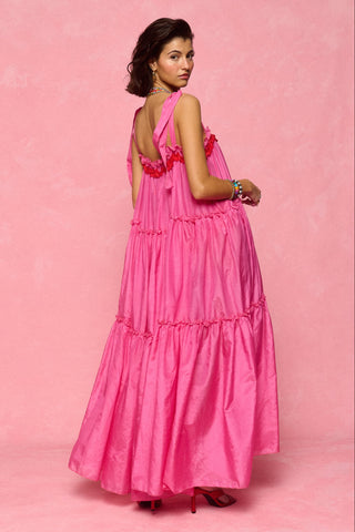 karavan clothing fashion spring summer 26 nai collection elodie dress pink satin