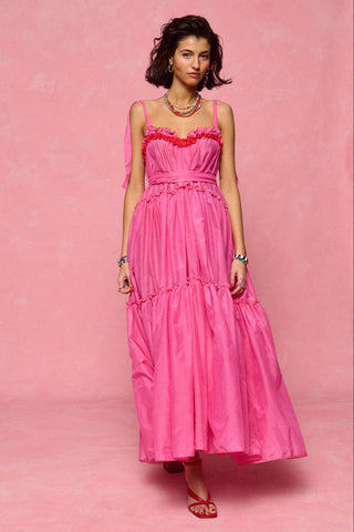 karavan clothing fashion spring summer 26 nai collection elodie dress pink satin