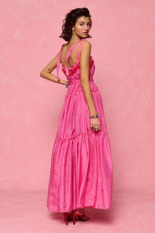 karavan clothing fashion spring summer 26 nai collection elodie dress pink satin