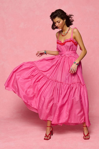 karavan clothing fashion spring summer 26 nai collection elodie dress pink satin