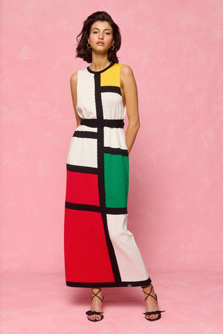 karavan clothing fashion spring summer 26 nai collection josephine knitted dress black red yellow green