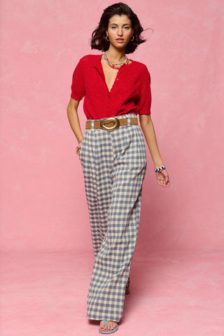 karavan clothing fashion spring summer 26 nai collection winona knitted cardigan red