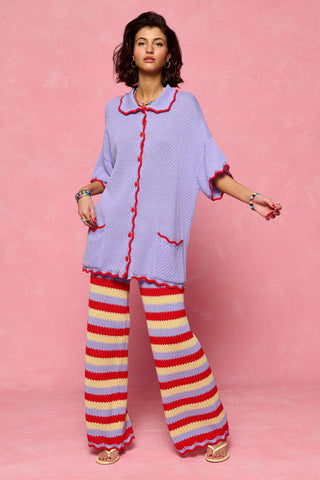 karavan clothing fashion spring summer 26 nai collection erica knitted trousers multicolor stripes