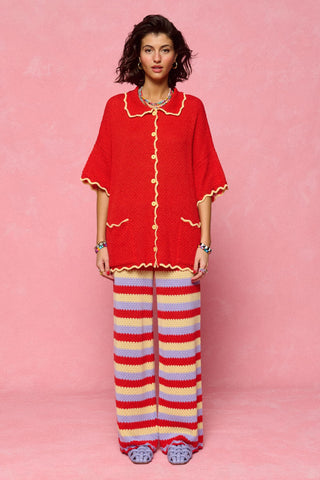 karavan clothing fashion spring summer 26 nai collection hilary knitted shirt red