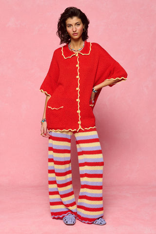 karavan clothing fashion spring summer 26 nai collection hilary knitted shirt red