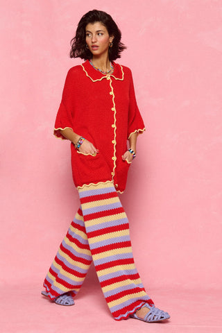 karavan clothing fashion spring summer 26 nai collection hilary knitted shirt red