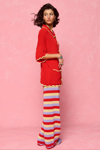 karavan clothing fashion spring summer 26 nai collection hilary knitted shirt red