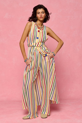 karavan clothing fashion spring summer 26 nai collection ermione dress off white multicolor stripes