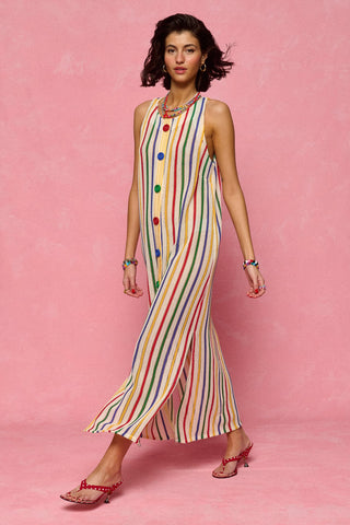 karavan clothing fashion spring summer 26 nai collection ermione dress off white multicolor stripes