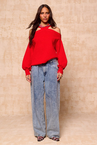 karavan clothing fashion krvn spring summer 26 nai collection ioli knitted sweater red