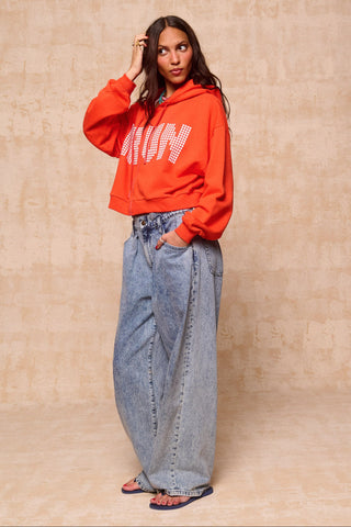 karavan clothing fashion krvn spring summer 26 nai collection mabel zip hoodie tomato red