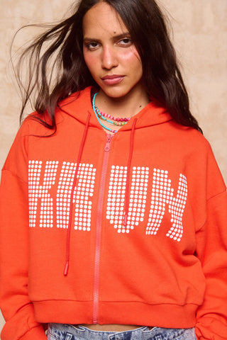 karavan clothing fashion krvn spring summer 26 nai collection mabel zip hoodie tomato red
