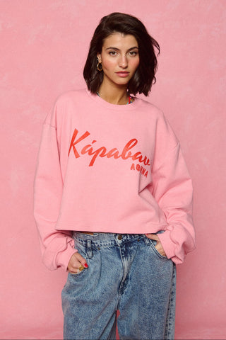 karavan clothing fashion spring summer 26 nai collection mandy cropped sweatshirt candy pink