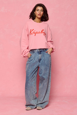 karavan clothing fashion spring summer 26 nai collection mandy cropped sweatshirt candy pink
