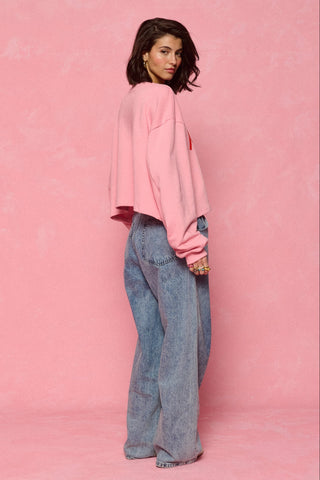 karavan clothing fashion spring summer 26 nai collection mandy cropped sweatshirt candy pink