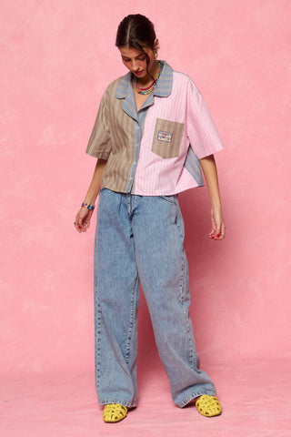 karavan clothing fashion planet homeware spring summer 26 nai collection shirt pink brown stripes