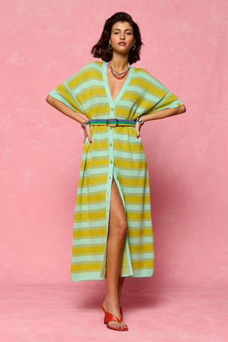 karavan clothing fashion spring summer 26 nai collection esther knitted dress lime