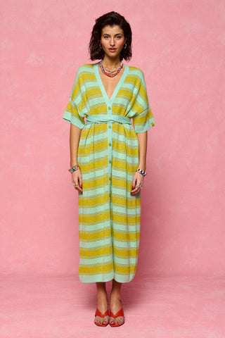 karavan clothing fashion spring summer 26 nai collection esther knitted dress lime