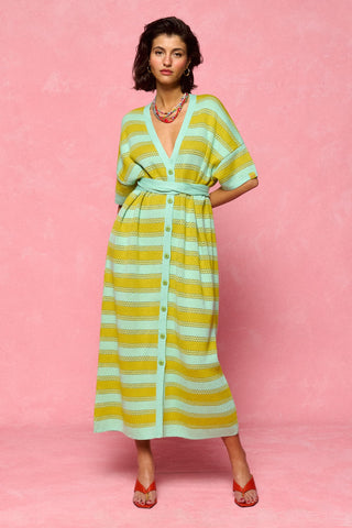 karavan clothing fashion spring summer 26 nai collection esther knitted dress lime