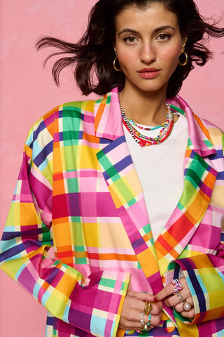 karavan clothing fashion spring summer 26 nai collection triana blazer multicolor checked