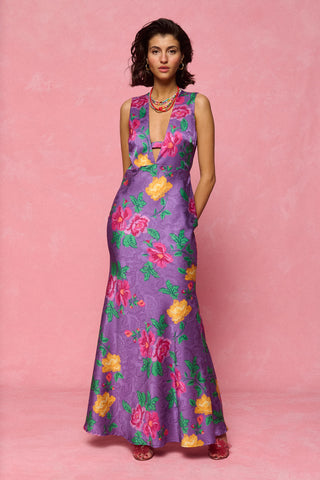 karavan clothing fashion spring summer 26 nai collection giulia dress purple floral yellow