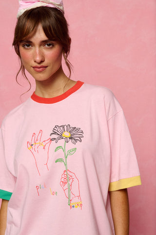 karavan clothing fashion planet homeware spring summer 26 nai collection daisies tee pink