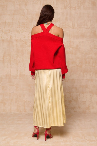 karavan clothing fashion krvn spring summer 26 nai collection ioli knitted sweater red