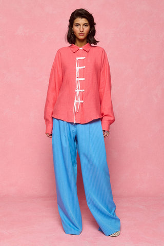 karavan clothing fashion spring summer 26 nai collection alkistis shirt  coral