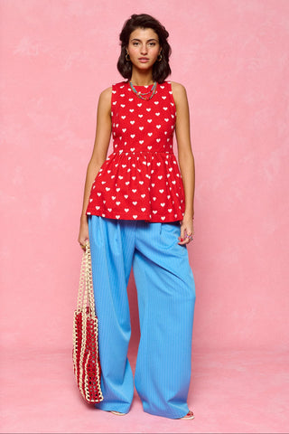 karavan clothing fashion spring summer 26 nai collection frida top polka hearts red