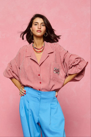 karavan clothing fashion spring summer 26 nai collection karol shirt checked red