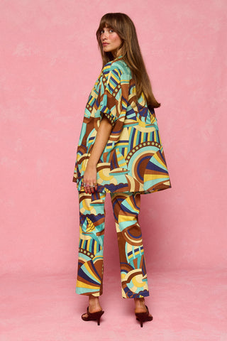 karavan clothing fashion spring summer 26 nai collection janna shirt brown abstract boat