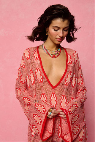 karavan clothing fashion spring summer 26 nai collection josephine knitted dress orange floral