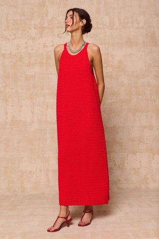 karavan clothing fashion krvn spring summer 26 nai collection sienna knitted dress red