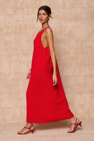 karavan clothing fashion krvn spring summer 26 nai collection sienna knitted dress red