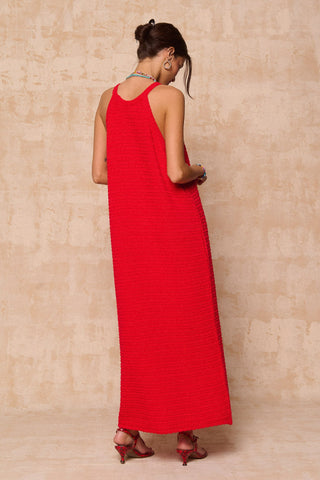 karavan clothing fashion krvn spring summer 26 nai collection sienna knitted dress red