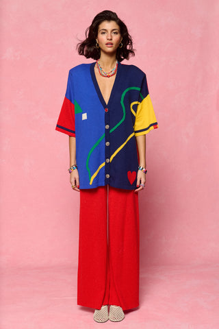 karavan clothing fashion spring summer 26 nai collection aliana knitted shirt blue red