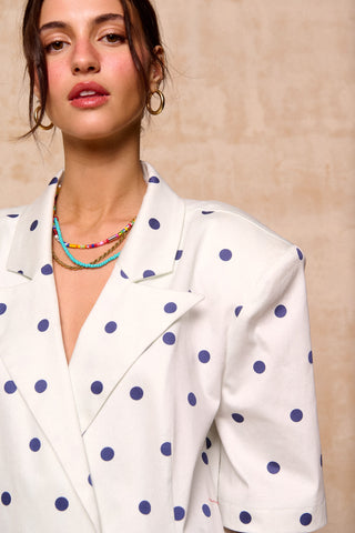 karavan clothing fashion krvn spring summer 26 nai collection kristen blazer polka blue