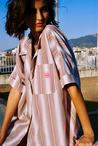 karavan clothing fashion spring summer 25 weekendwear zinnia shirt dizzy stripes