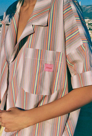 karavan clothing fashion spring summer 25 weekendwear zinnia shirt dizzy stripes