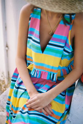 karavan clothing fashion spring summer 25 weekendwear victoria dress multicolor stripes