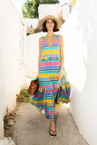 karavan clothing fashion spring summer 25 weekendwear victoria dress multicolor stripes