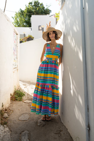 karavan clothing fashion spring summer 25 weekendwear victoria dress multicolor stripes