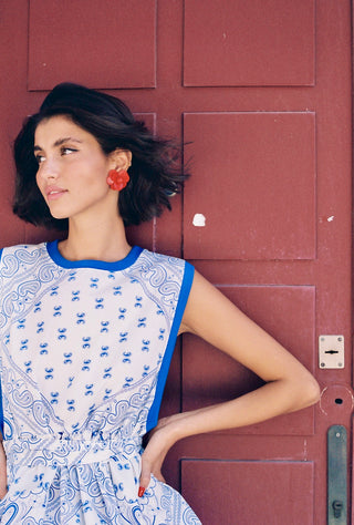 karavan clothing fashion spring summer 25 weekendwear ifigenia dress bandana blue