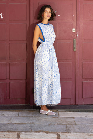 karavan clothing fashion spring summer 25 weekendwear ifigenia dress bandana blue