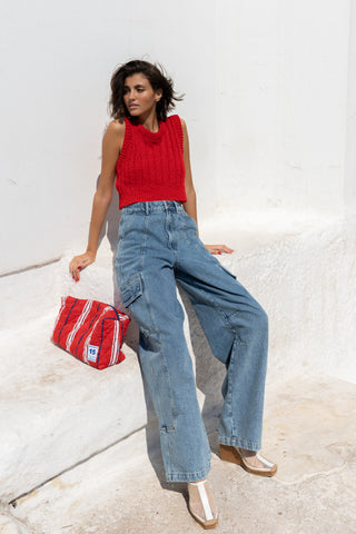 karavan clothing fashion spring summer 25 weekendwear liza crop top red